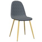 Chaises à manger lot de 6 vert foncé velours – Image 3