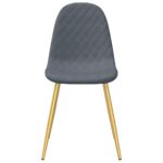 Chaises à manger lot de 6 vert foncé velours – Image 4