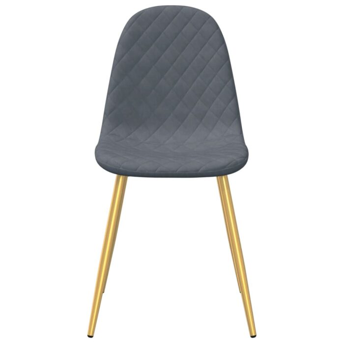 Chaises à manger lot de 6 vert foncé velours – Image 4