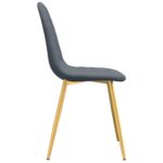 Chaises à manger lot de 6 vert foncé velours – Image 5