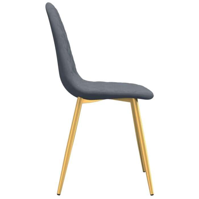 Chaises à manger lot de 6 vert foncé velours – Image 5