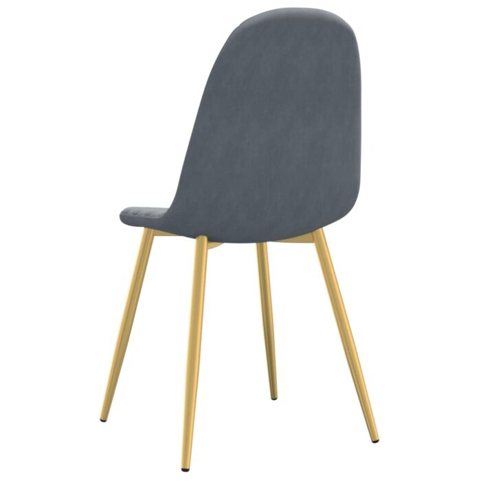 Chaises à manger lot de 6 vert foncé velours – Image 6
