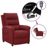 Fauteuil inclinable électrique Rouge bordeaux Tissu