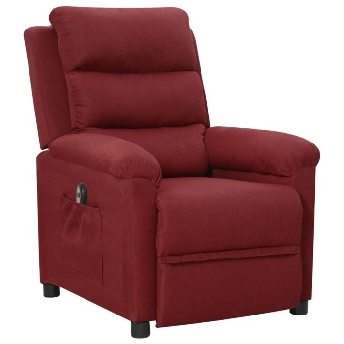 Fauteuil inclinable électrique Rouge bordeaux Tissu – Image 2