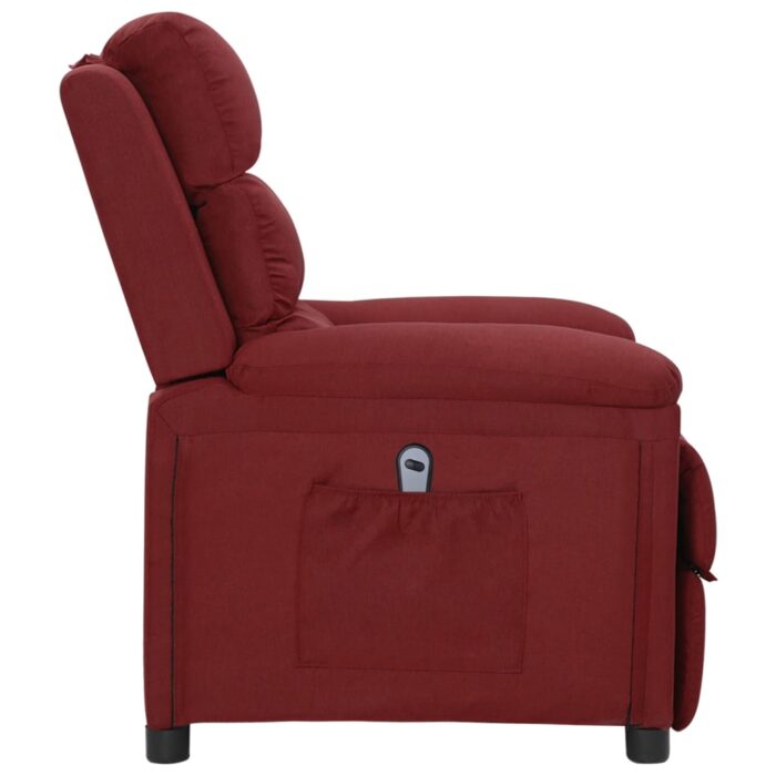 Fauteuil inclinable électrique Rouge bordeaux Tissu – Image 4