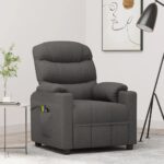 Fauteuil électrique de massage Gris foncé Tissu