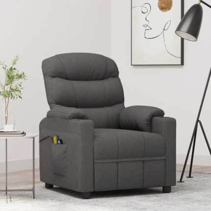 Fauteuil électrique de massage Gris foncé Tissu