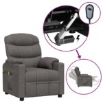 Fauteuil électrique de massage Gris foncé Tissu – Image 2