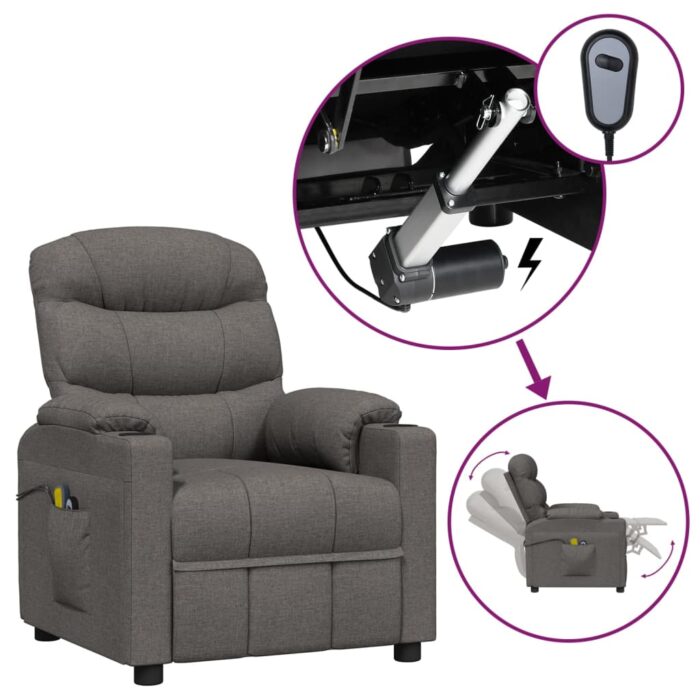 Fauteuil électrique de massage Gris foncé Tissu – Image 2