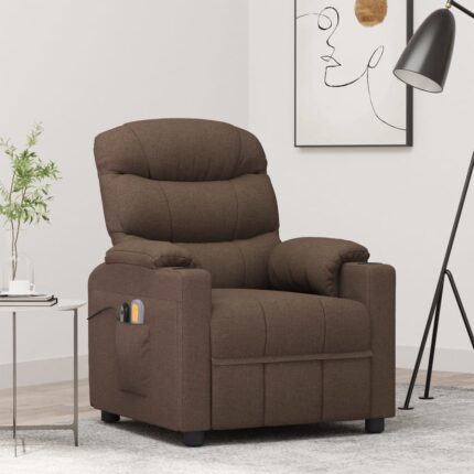 Fauteuil électrique de massage Marron Tissu