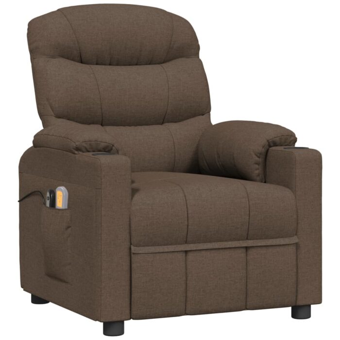 Fauteuil électrique de massage Marron Tissu – Image 3