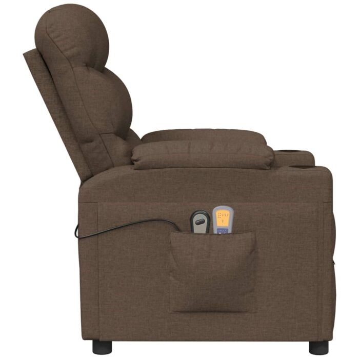 Fauteuil électrique de massage Marron Tissu – Image 5
