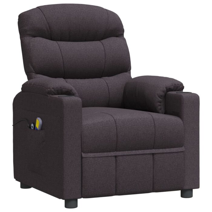 Fauteuil électrique de massage Marron foncé Tissu – Image 3
