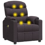 Fauteuil électrique de massage Marron foncé Tissu – Image 8