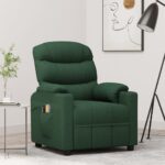Fauteuil électrique de massage Vert foncé Tissu