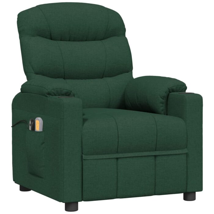 Fauteuil électrique de massage Vert foncé Tissu – Image 3
