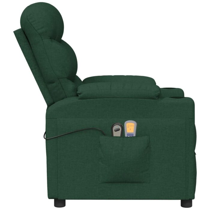Fauteuil électrique de massage Vert foncé Tissu – Image 5