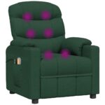 Fauteuil électrique de massage Vert foncé Tissu – Image 8