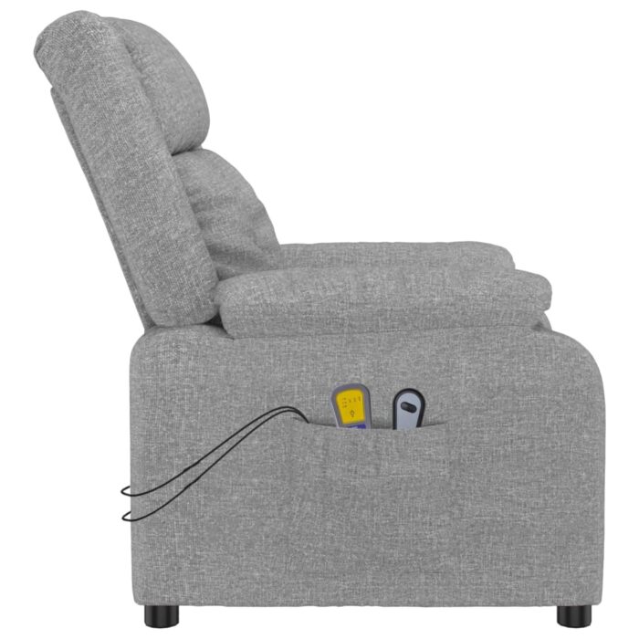 Fauteuil électrique de massage Gris clair Tissu – Image 5