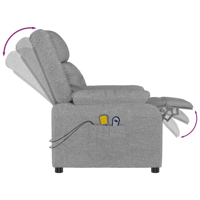 Fauteuil électrique de massage Gris clair Tissu – Image 7