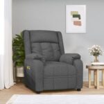 Fauteuil électrique de massage Gris foncé Tissu