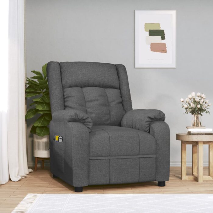 Fauteuil électrique de massage Gris foncé Tissu – Image 1