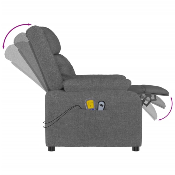 Fauteuil électrique de massage Gris foncé Tissu – Image 7