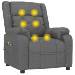 Fauteuil électrique de massage Gris foncé Tissu – Image 8