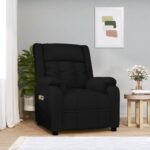 Fauteuil électrique de massage Noir Tissu