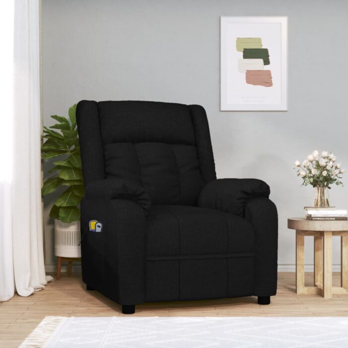 VID3143581_1.jpg Fauteuil électrique de massage Noir Tissu – Image 1
