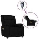 Fauteuil électrique de massage Noir Tissu – Image 2