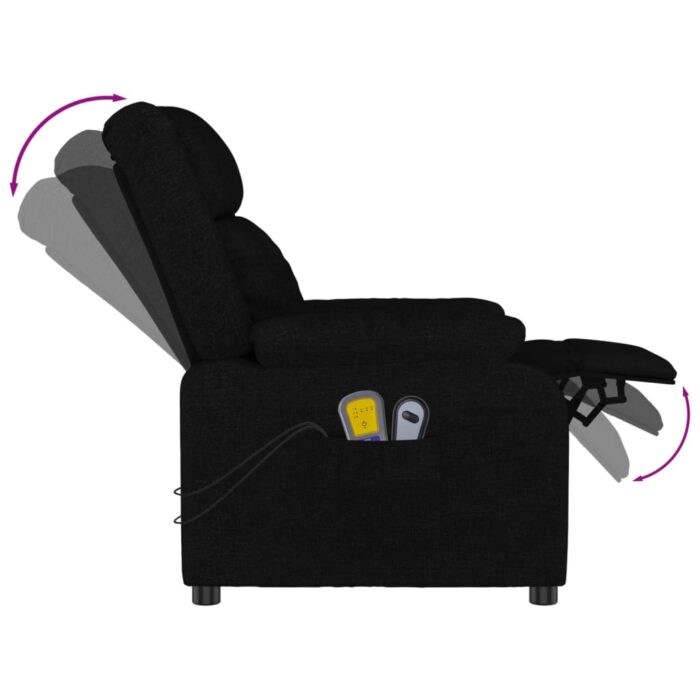 Fauteuil électrique de massage Noir Tissu – Image 7