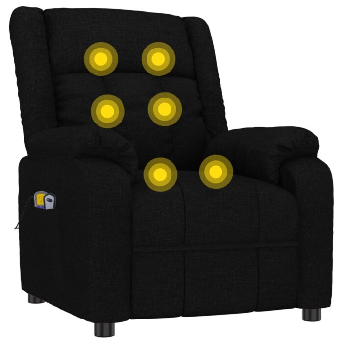 Fauteuil électrique de massage Noir Tissu – Image 8