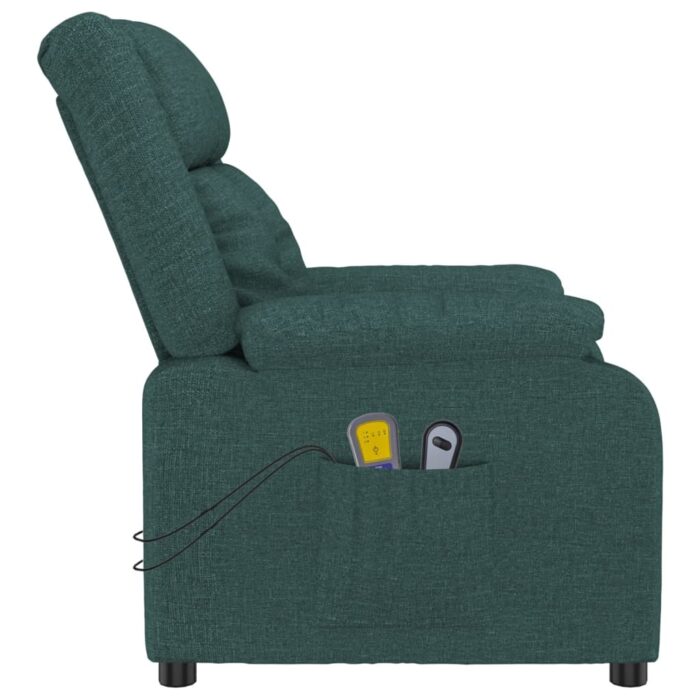 Fauteuil électrique de massage Vert foncé Tissu – Image 5
