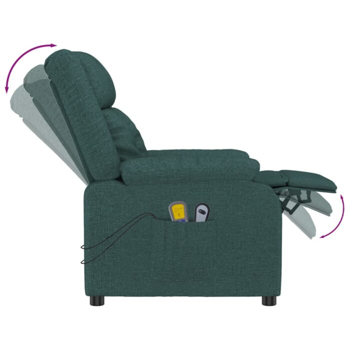 Fauteuil électrique de massage Vert foncé Tissu – Image 7