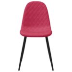 Chaises à manger lot de 4 Rouge bordeaux Velours – Image 4