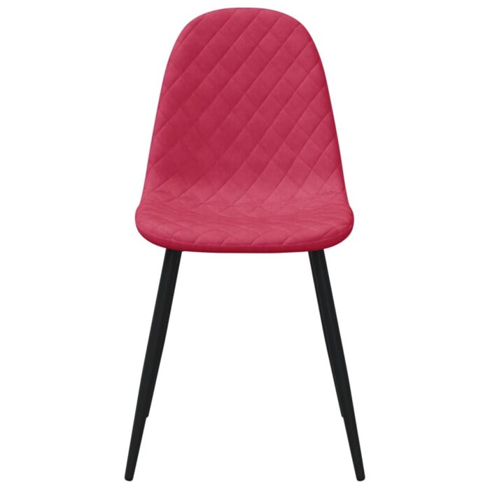 Chaises à manger lot de 4 Rouge bordeaux Velours – Image 4