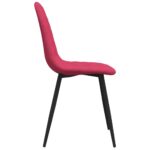Chaises à manger lot de 4 Rouge bordeaux Velours – Image 5