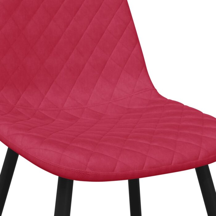 Chaises à manger lot de 4 Rouge bordeaux Velours – Image 7