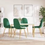 Chaises à manger lot de 4 Vert foncé Velours