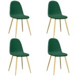 Chaises à manger lot de 4 Vert foncé Velours – Image 2