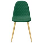 Chaises à manger lot de 4 Vert foncé Velours – Image 4