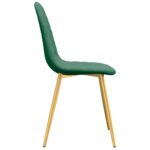 Chaises à manger lot de 4 Vert foncé Velours – Image 5