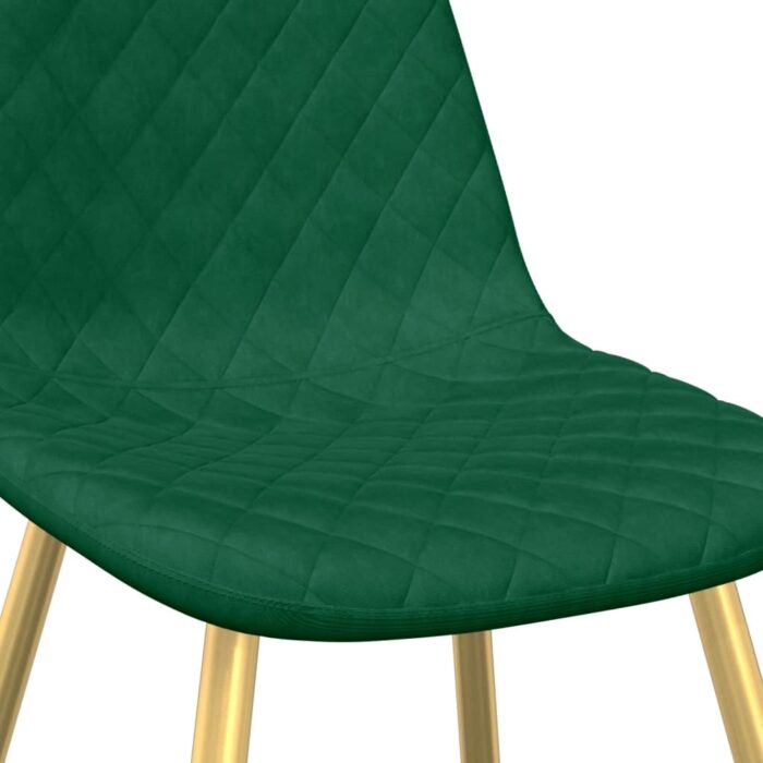 Chaises à manger lot de 4 Vert foncé Velours – Image 7