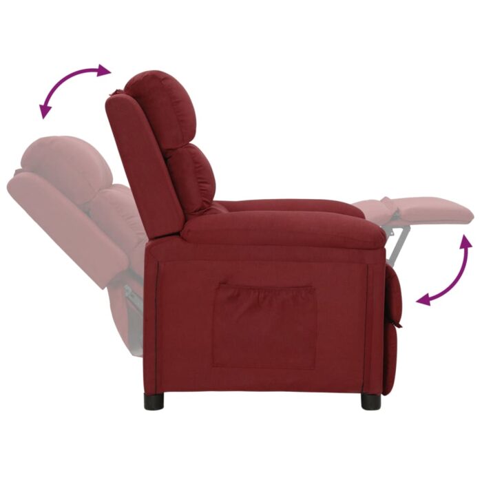 Fauteuil inclinable Rouge bordeaux Tissu – Image 6