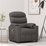 Fauteuil de massage Gris foncé Tissu