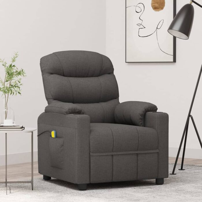 Fauteuil de massage Gris foncé Tissu – Image 1