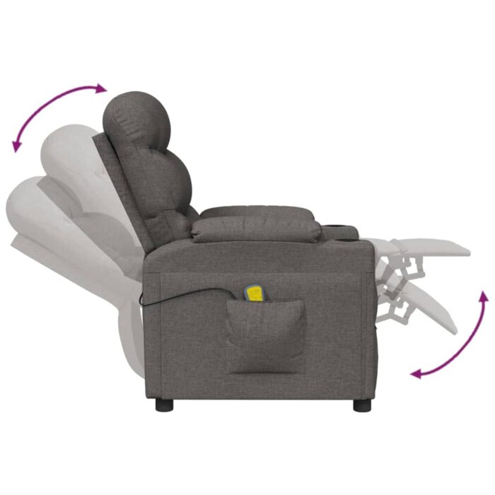 Fauteuil de massage Gris foncé Tissu – Image 6