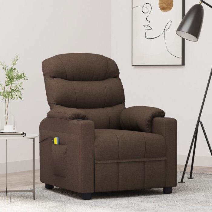 Fauteuil de massage Marron foncé Tissu – Image 1