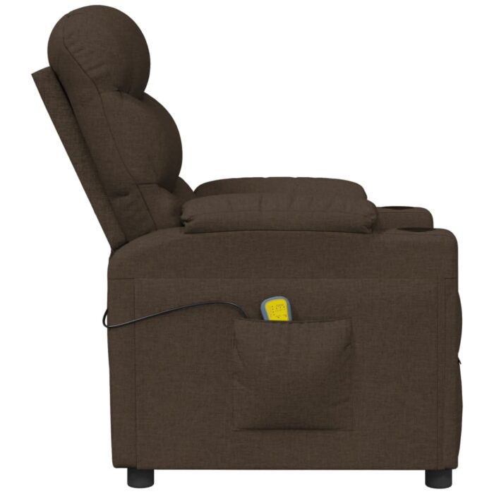 Fauteuil de massage Marron foncé Tissu – Image 4